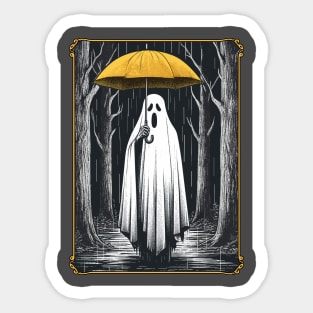 Vintage floral ghost halloween ghost in the forest gothic Sticker